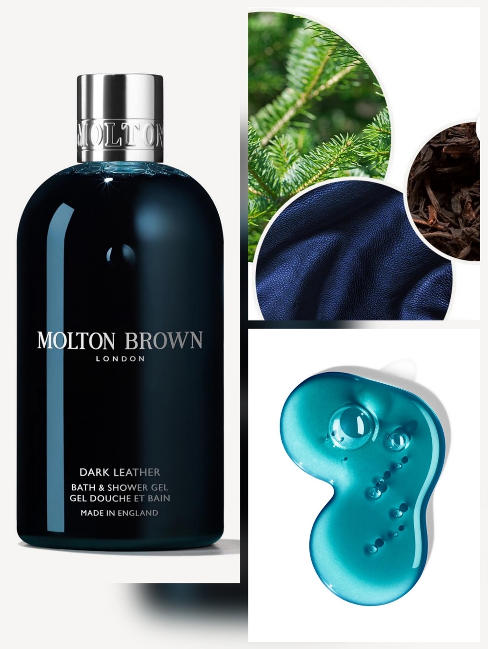 New Molton Brown Dark Leather Bath & Shower Gel 10fl. oz. - Picture 2 of 3